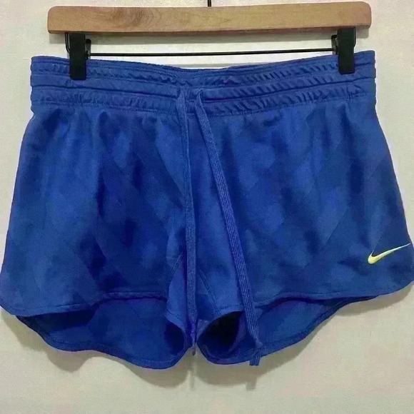 Nike Pants - Nike Dri-Fit Athletic Shorts, Women’s Size Medium, Royal Blue with Yellow Stripe